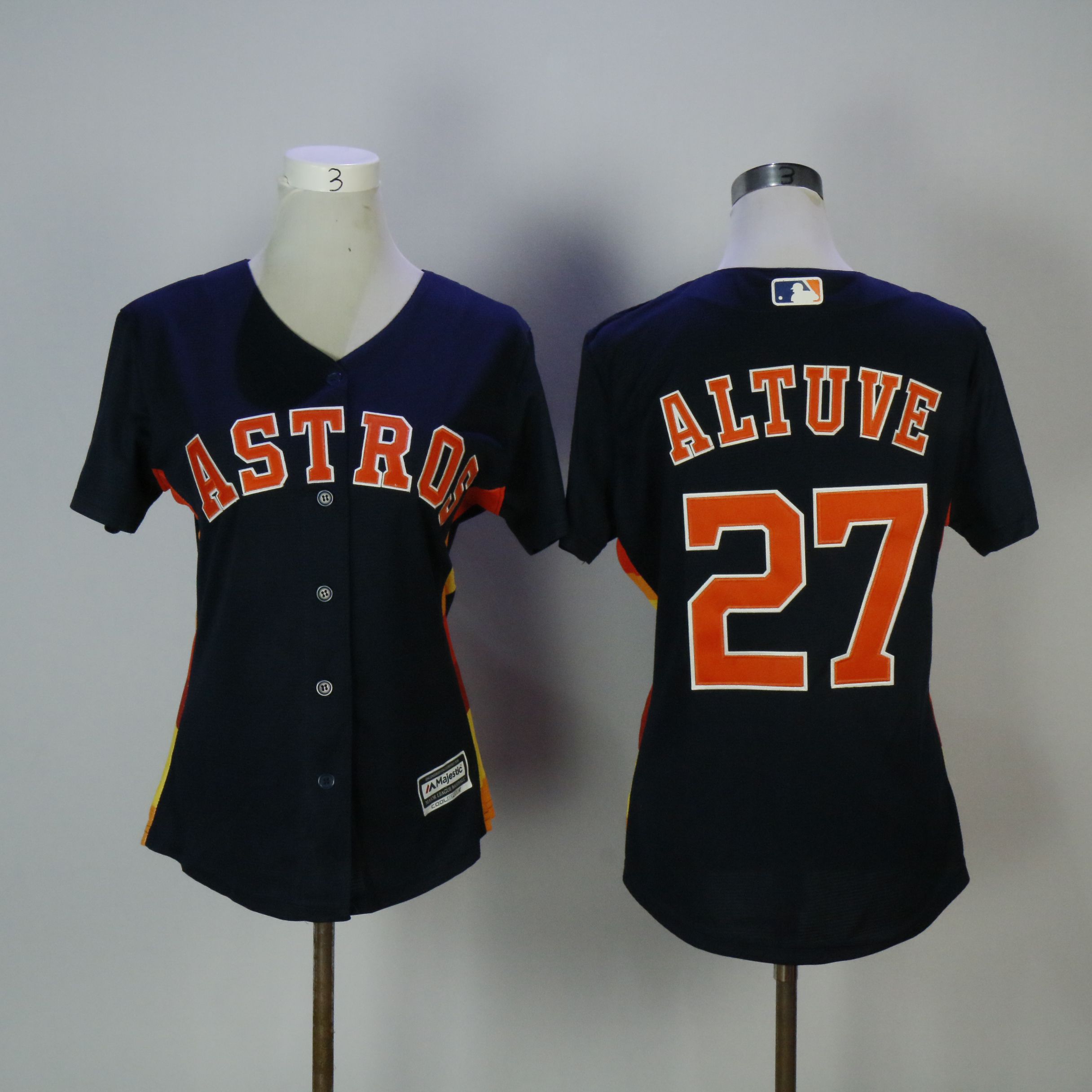 Women Houston Astros #27 Altuve Blue MLB Jerseys